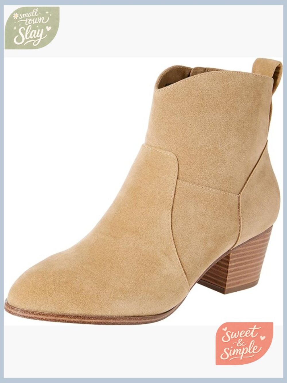 Women's Western Ankle Boots with Block Heel